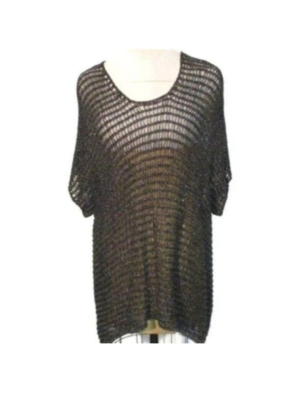 Eileen Fisher Gray Silver metallic Sweater Medium